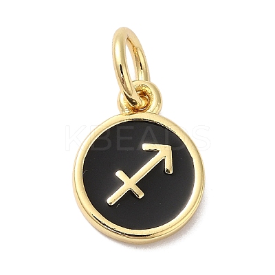 Real 18K Gold Plated Brass Enamel Charms KK-L216-001G-C-1