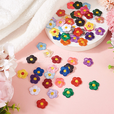 66 Pcs Flower Embroidery Cloth Iron On/Sew On Patches DIY-TA0013-05-1