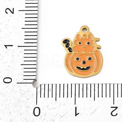 Halloween 304 Stainless Steel Enamel Pendants FIND-I068-01G-05-1
