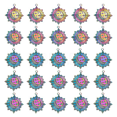 10Pcs 304 Stainless Steel Pendants Rhinestone Setting STAS-AR0001-52-1