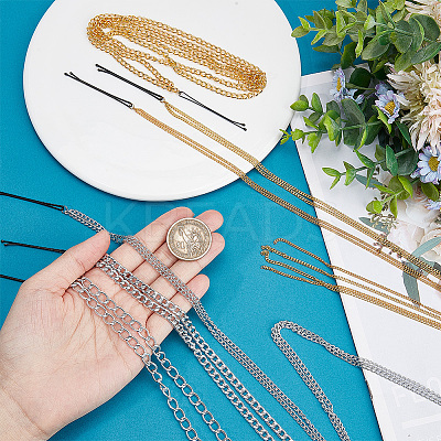 6Pcs 6 Styles Stainless Steel Punk Tassel Hair Clips Hair Extension Chain Clasps MRMJ-NB0001-18-1