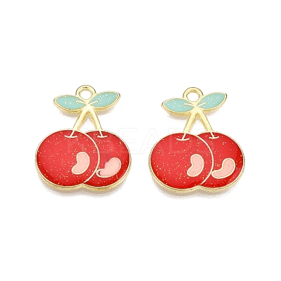 Light Gold Plated Alloy Enamel Pendants PALLOY-N176-25A-RS-1