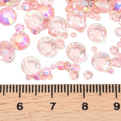 Electroplated Transparent Flat Back Resin Rhinestone Cabochons RESI-XCP0002-44D-1