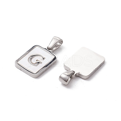304 Stainless Steel Pave Shell Pendants STAS-G327-01P-G-1