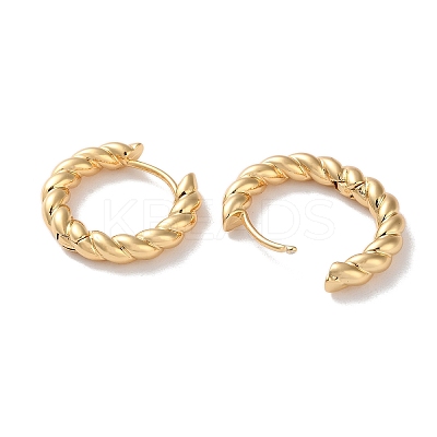 Twist Rings Brass Hoop Earrings for Women EJEW-B056-15G-1