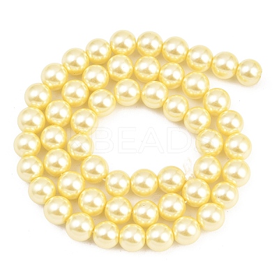 Eco-Friendly Dyed Glass Pearl Round Beads Strands HY-A008-8mm-RB012-1