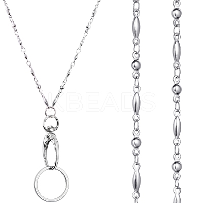 304 Stainless Steel Chains Neck Strap Lanyard HJEW-SW00134-1