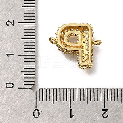 Brass Micro Pave Cubic Zirconia Letter Links KK-I717-04P-1