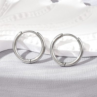 Tarnish Resistant 304 Stainless Steel Huggie Hoop Earrings LS-EJEW-G272-02-12mm-P-1