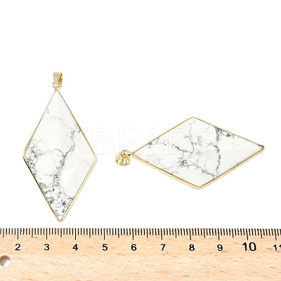 Natural Howlite Faceted Big Pendants G-L623-04G-02-1