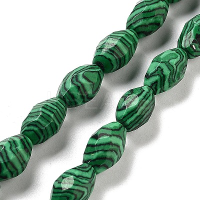 Synthetic Malachite Beads Strands G-P520-C17-01-1