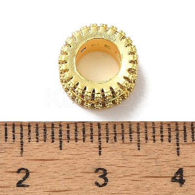Brass Micro Pave Colorful Cubic Zirconia European Beads KK-C072-15G-1