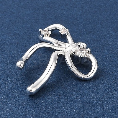 Brass Micro Pave Clear Cubic Zirconia Pendants KK-G491-24S-02-1