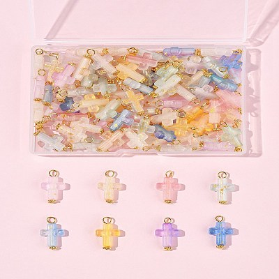 100Pcs Acrylic Pendant PALLOY-FS00039-02-1