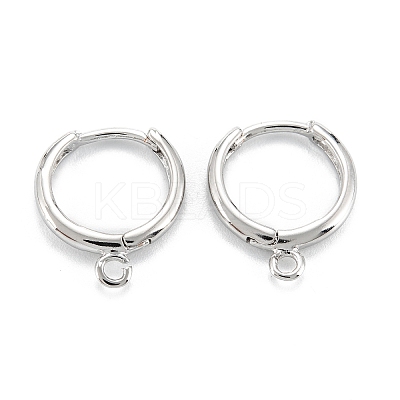 Rack Plating Brass Huggie Hoop Earrings Finding LS-KK-D063-05P-1