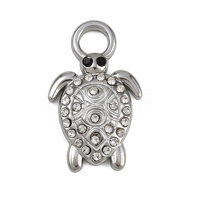 304 Stainless Steel with Rhinestone Pendants LS-STAS-G363-06P-1