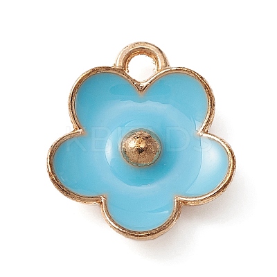 Light Gold Plated Alloy Enamel Pendants ENAM-YW0002-20C-1