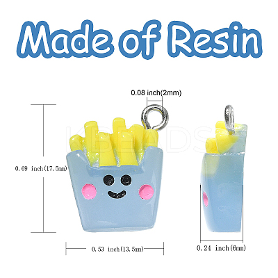 35Pcs 7 Colors Transparent Resin Pendants RESI-CJ0003-14-1