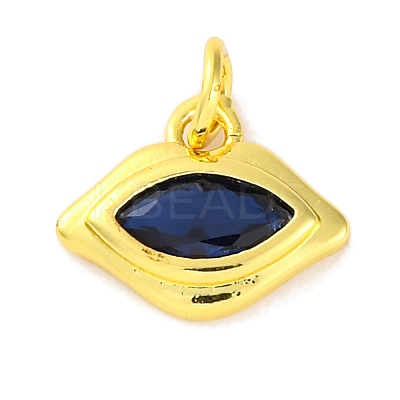Rack Plating Brass Micro Pave Cubic Zirconia Charms KK-F881-04G-03-1