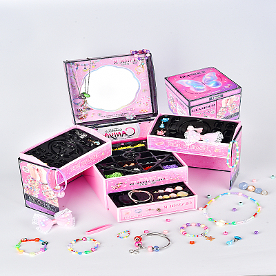 Children's DIY Treasure Jewelry Box AJEW-YWC0001-08-1