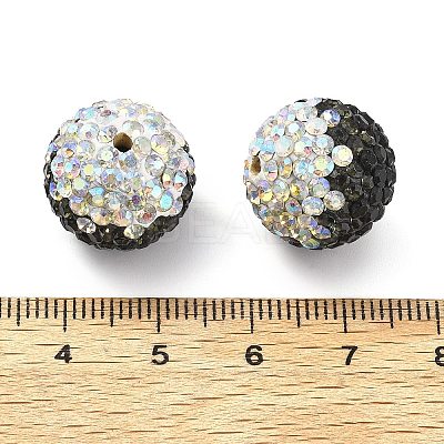Gradient Color Design Polymer Clay Rhinestone Beads CLAY-NH0001-03B-1
