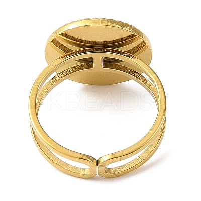 304 Stainless Steel Enamel Open Cuff Rings for Women RJEW-F166-48G-02-1