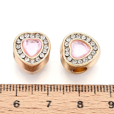 Rack Plating Alloy Rhinestone European Beads FIND-N011-06KCG-1