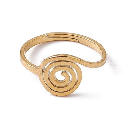 Ion Plating(IP) 201 Stainless Steel Vortex Adjustable Ring for Women X-RJEW-C045-07G-1