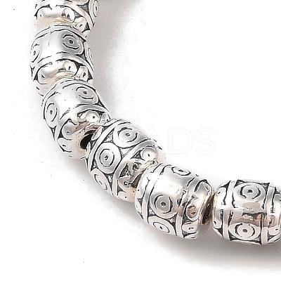Barrel Tibetan Style Alloy Bead Strands TIBEB-O007-37-NR-1