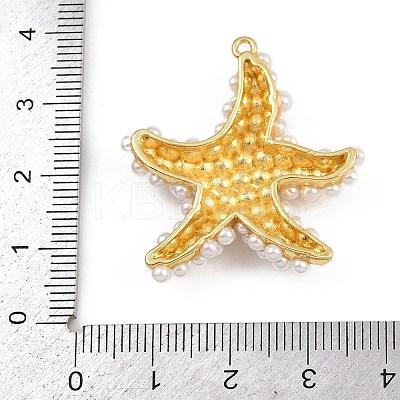Starfish Brass ABS Imitation Pearl Pendants KK-I352-04A-G-1