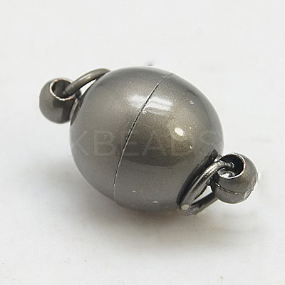 Brass Magnetic Clasps with Loops KK-E268-10mm-B-NR-1