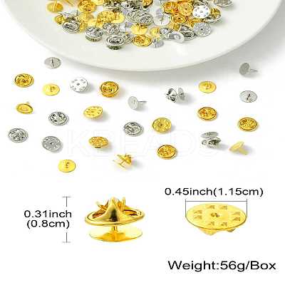50Pcs 2 Colors Brass Butterfly Clutches Pin Backs KK-CJ0002-54-1