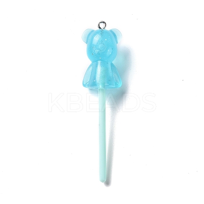 Luminous Transparent Resin Big Pendants RESI-K019-04A-1