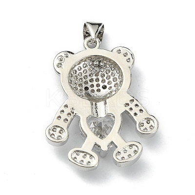 Brass Micro Pave Cubic Zirconia Pendants ZIRC-F137-01P-1