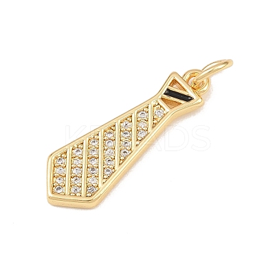 Brass Micro Pave Clear Cubic Zirconia Pendants KK-P339-21G-02-1