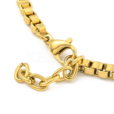 304 Stainless Steel Enamel Box Chain Anchor Link Bracelets for Women BJEW-G717-15G-1