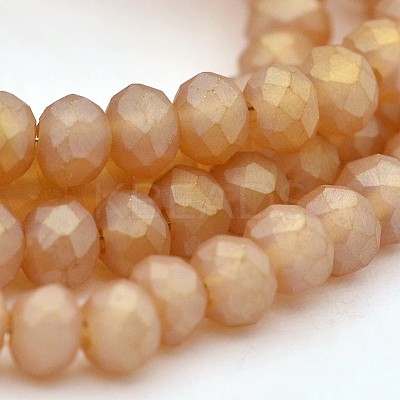 Full Rainbow Plated Faceted Rondelle Glass Beads Strands EGLA-J054-3x2mm-FR01-1