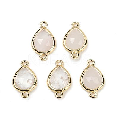 Natural Quartz Crystal Faceted Connector Charms G-L514-048P-03-1