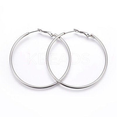 Tarnish Resistant 201 Stainless Steel Hoop Earrings EJEW-F188-24P-C-1