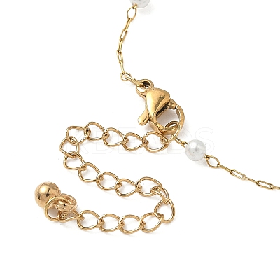 Round  ABS Imitation Pearl Beaded Link Bracelets for Women BJEW-JB11836-1