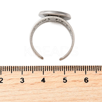 304 Stainless Steel Cuff Ring Components STAS-V012-01C-P-1
