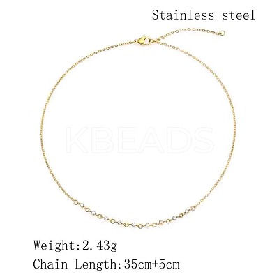Cubic Zirconia Column Pendant Necklace with Brass Cable Chains LS-UU3534-1-1