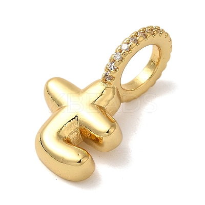 Brass Micro Pave Cubic Zirconia Pendants KK-K345-13T-G-1