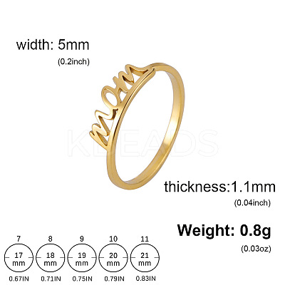 Mother's Day 201 Stainless Steel Finger Rings FS-WG75A9C-02-1