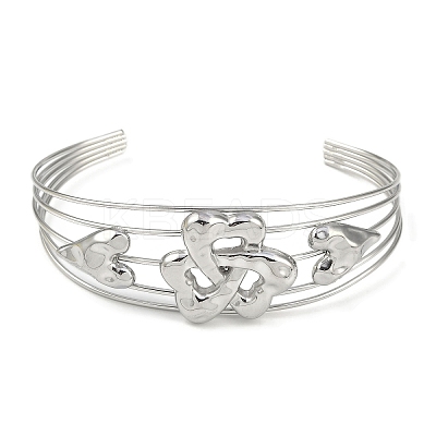 Non-Tarnish 304 Stainless Steel Hollow Open Cuff Bangles BJEW-Q348-03P-03-1