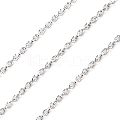 Anti-Tarnish Rhodium Plated 925 Sterling Silver Cable Chains STER-E072-02P-04-1