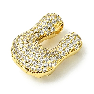 Rack Plating Brass Cubic Zirconia Pendants KK-S378-02G-U-1