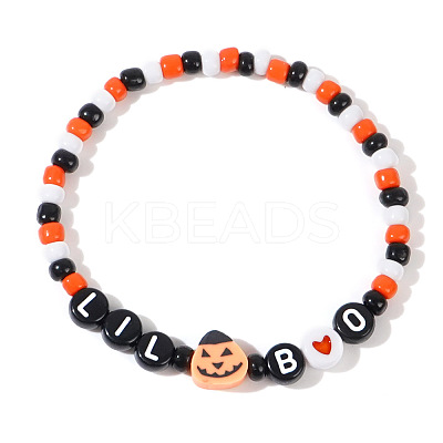 Halloween Acrylic Beads Stretch Bracelets for Women Men QV8903-1-1