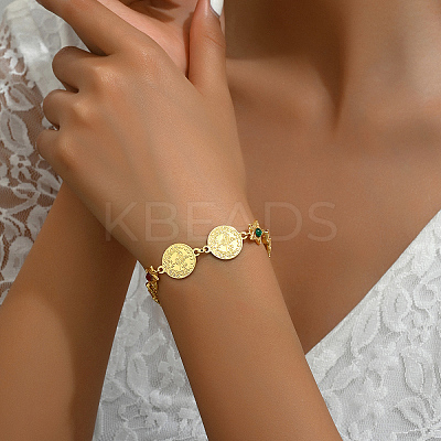 Vintage Hollow Flower Real 18K Gold Plated Brass Rhinestone Link Bracelets for Women SO2113-1