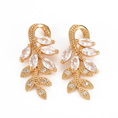 Rack Plating Brass Micro Pave Clear Cubic Zirconia Pendants X-KK-T060-64B-RS-1